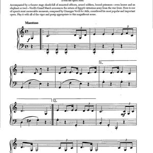 Grand March by Giuseppe Verdi Digital Piano Sheet Music Early Intermediate Key of C