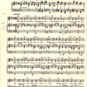 Somebody Bigger Than You and I Hymn - Digital Sheet Music for Piano Vocal Guitar Key of E Flat Intermediate Level