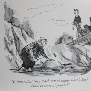 The New Yorker Golf Cartoon Postcard by James Stevenson, 1959