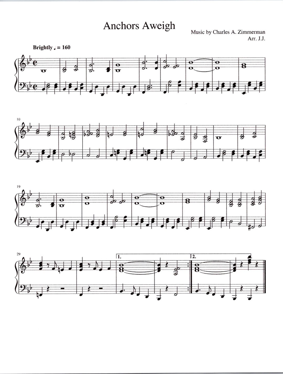 Anchors Aweigh - Early Intermediate Digital Sheet Music Piano Solo ...