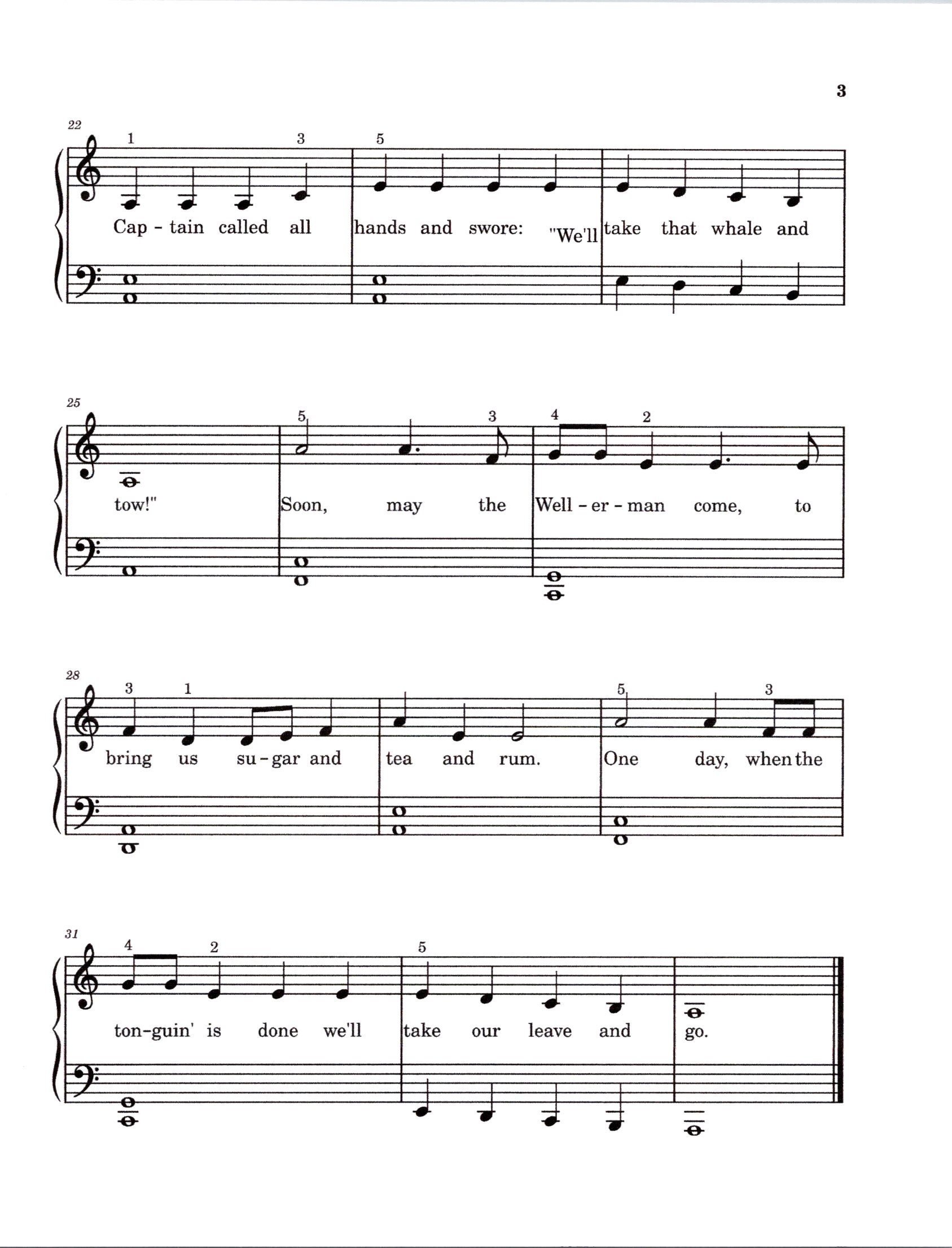 Wellerman Paper Notes Wellerman (sea Shanty) - Digital Easy Piano and Vocal Arrangement Key ...