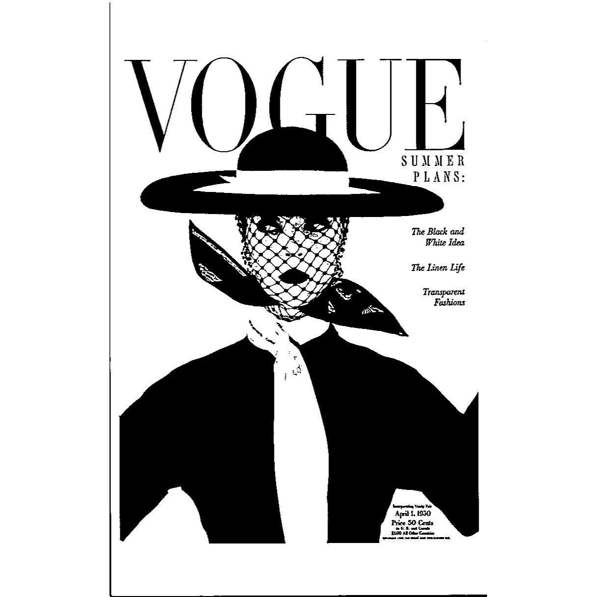 Postcard - Vogue Magazine Cover April 1, 1950 by Irving Penn