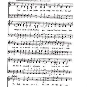 Bedankt - Digitale bladmuziek voor hymne met tekst - Bestoonsoort
