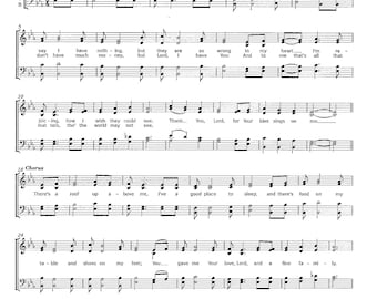 Thank you Lord, for your Blessings on Me - Digital Download Piano Hymn Tune - Key of E Flat