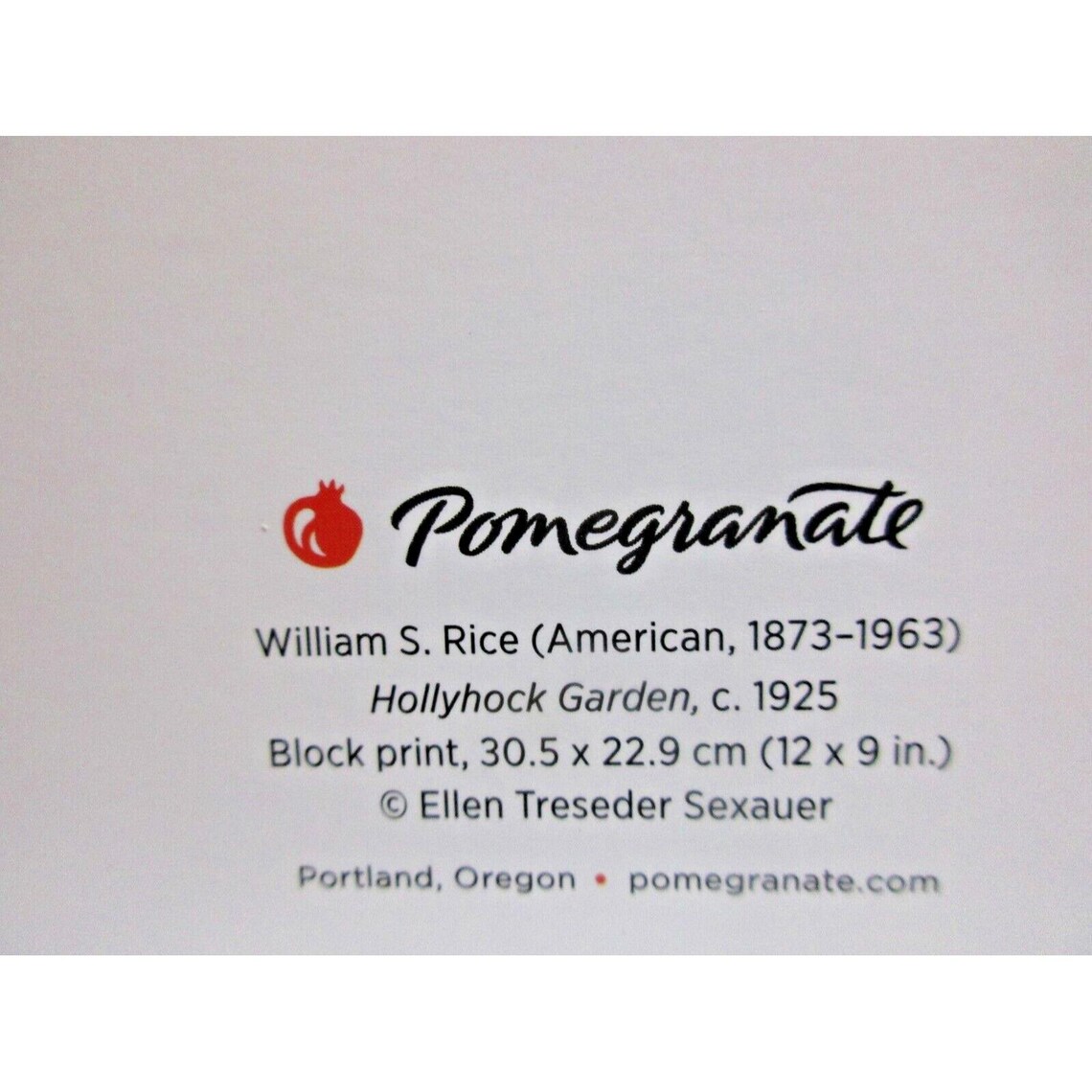 William S Rice Artist Notecard & Envelope - Block Print - Hollyhock ...