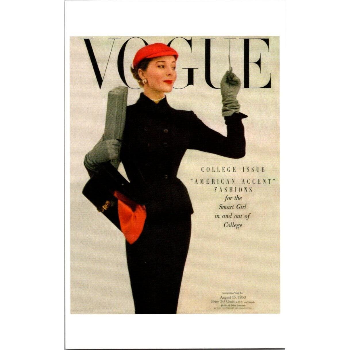 Postcard - Vogue Magazine Cover August 15, 1950 by Irving Penn