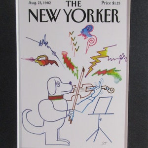 Postal - Portada de la revista The New Yorker con sobre negro de Saul Steinberg, 5&quot; x 7&quot;
