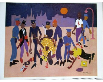 Postkarte - William H Johnson, HomeComing Serie - Moon Over Harlem 1943 - 1944