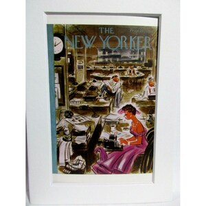 Carte postale - Couverture du magazine The New Yorker par Leonard Dove, blanc mat, mars 1952