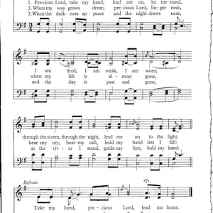 Dyrbare Herre, ta min hand - Digitala psalmnoter G-tonart Mellannivå