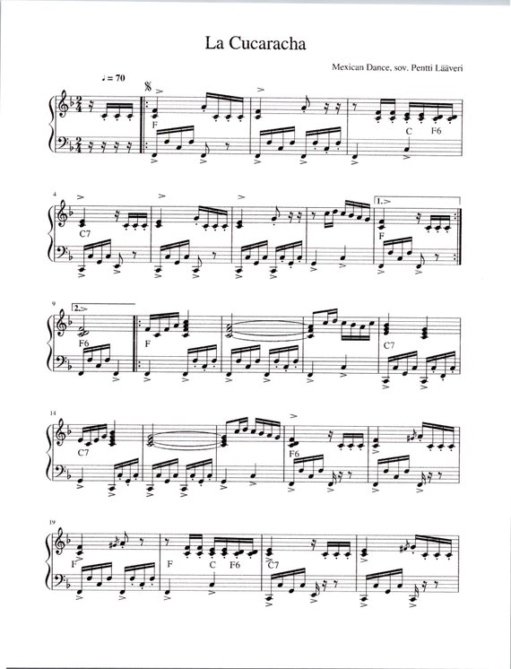 La Cucaracha Sheet music for Trumpet in b-flat (Solo)