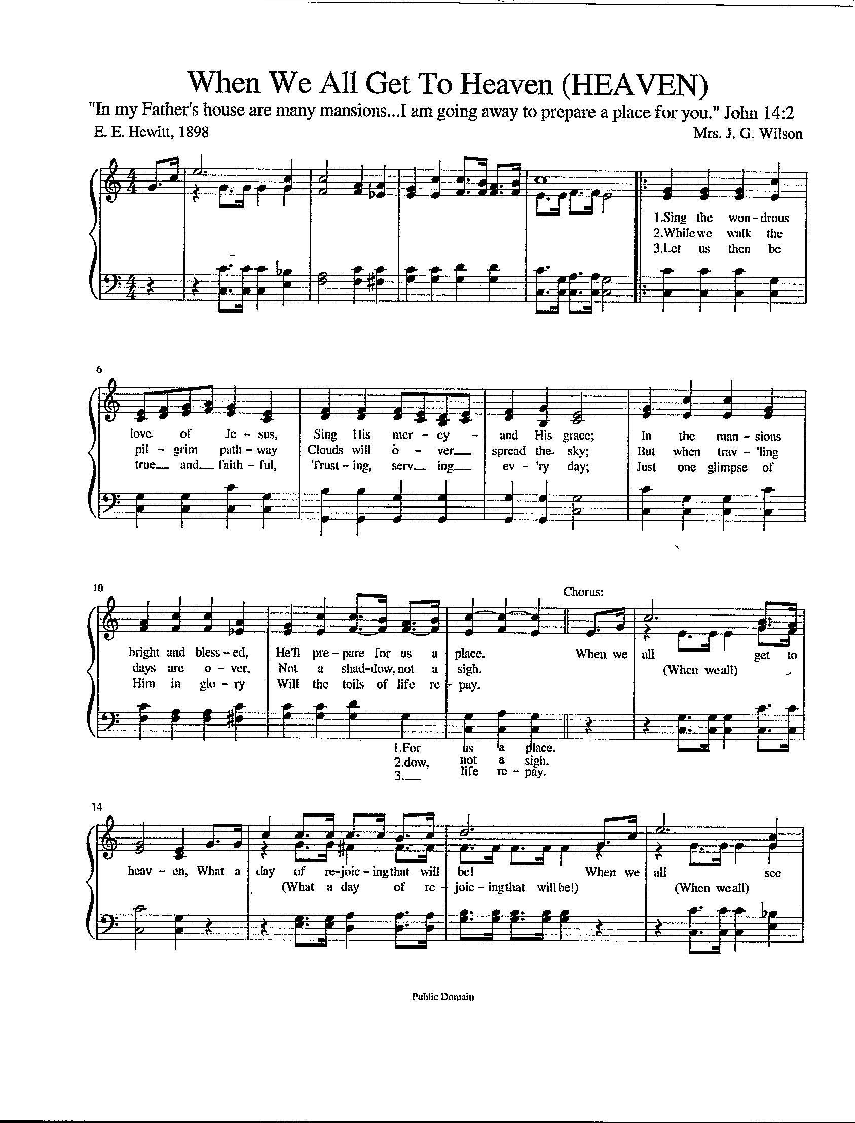 When we all get to heaven digital hymn tune with verses key of c etsy