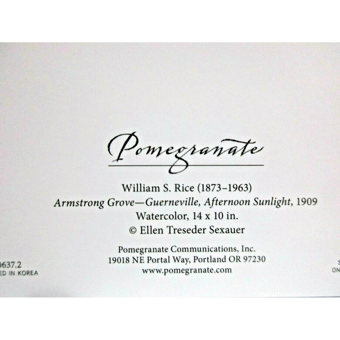 William S Rice Artist Notecard and Envelope - ARMSTRONG GROVE ...