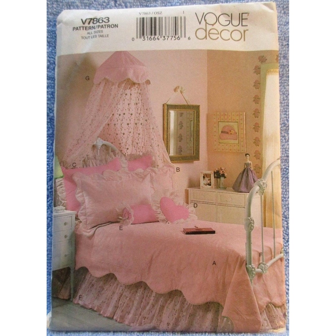 Vogue Pattern V7863 Decor All Sizes Girls Bedroom Bedspread Etsy