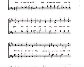 God So Love the World - Digital Hymn Tune Piano and Lyrics - Key of D