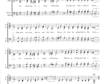 White Christmas - Christmas Digital Sheet Music SATB with Piano - Key of C