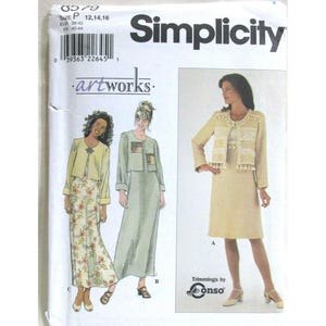 Wzór Simplicity 8579 Rozmiary 12-16 Sukienka i żakiet Misses Uncut 1999
