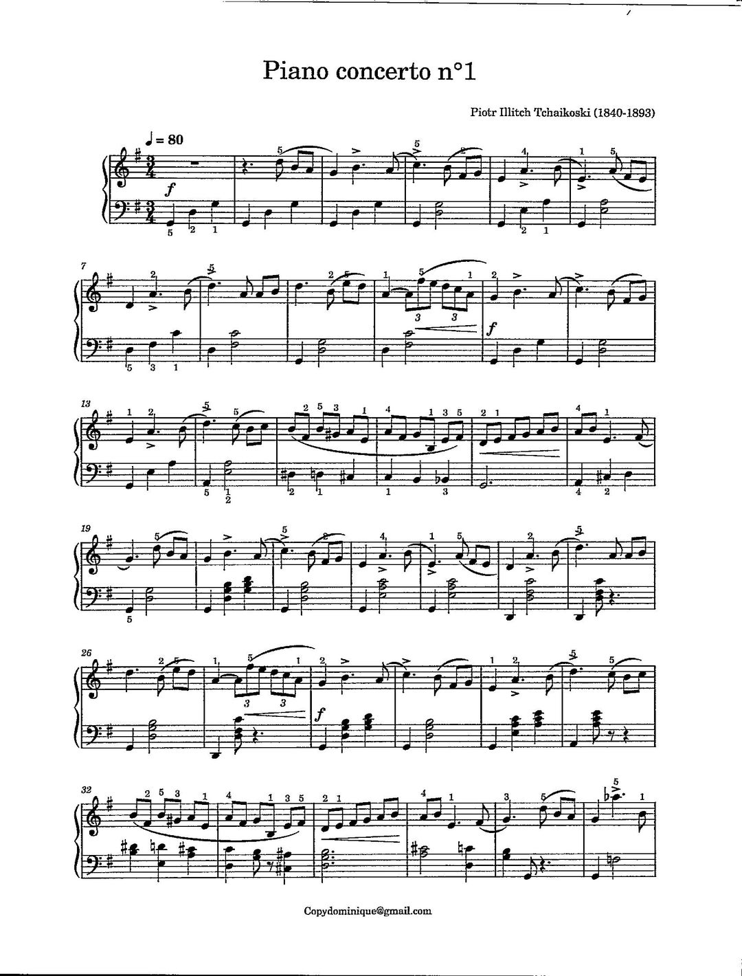 Piano Concerto No. 1 by Tchaikovsky - Digital Easy Piano Teaching ...