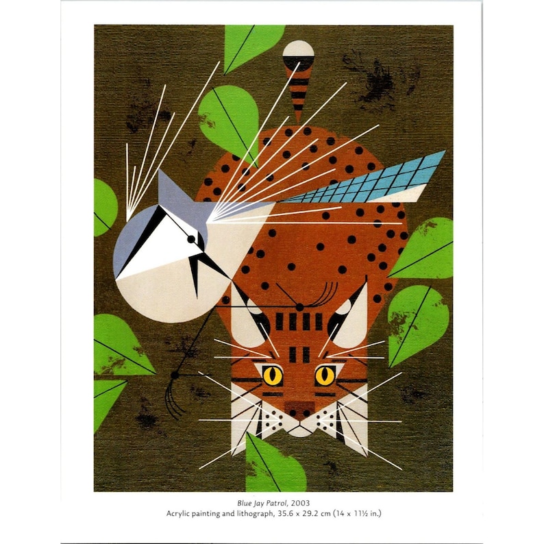 Charley Harper - Blue Jay Patrol, 2003 - Calendar Page Art Print - Etsy