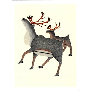 Cartolina d’estate nel Dorset, di Kanaginak Pootoogook Inuit Art, 6,5” x 4,75