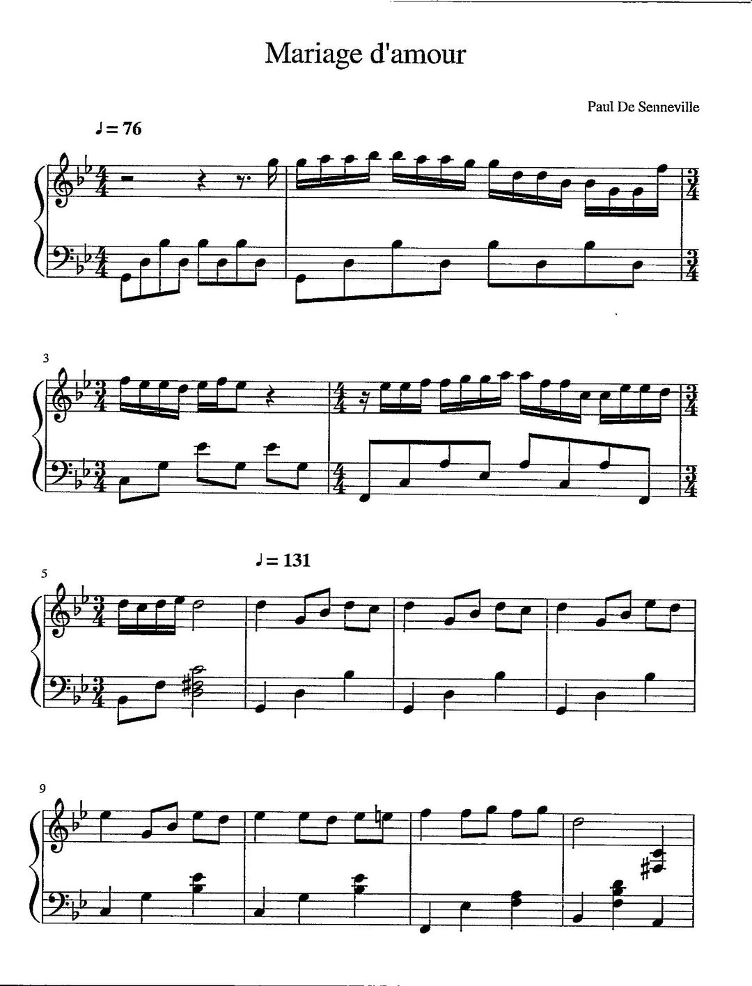 Mariage D'amour - Digital Download Printable Piano Solo - Intermediate ...