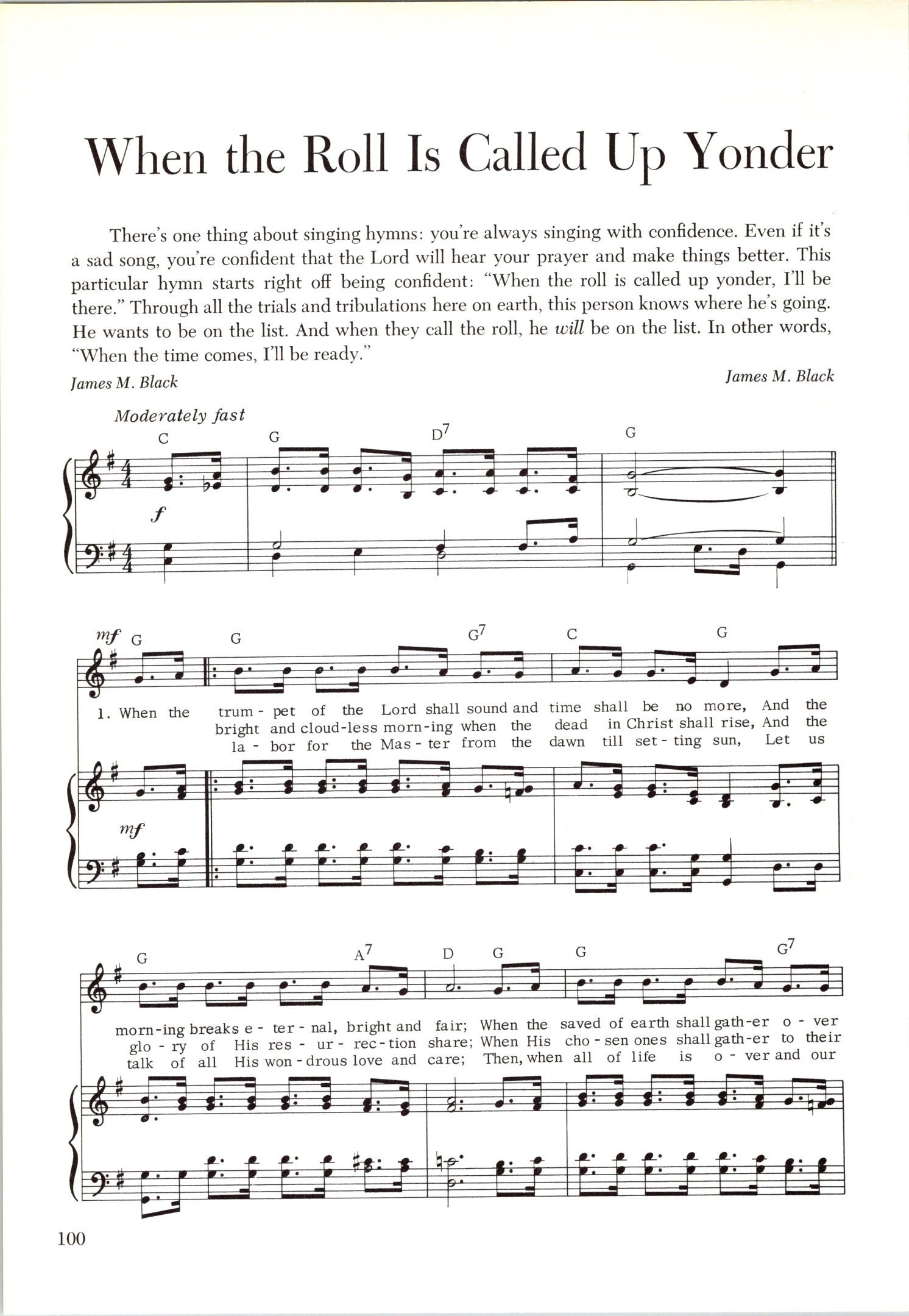 When the roll is called up yonder digital hymn tune sheet music key