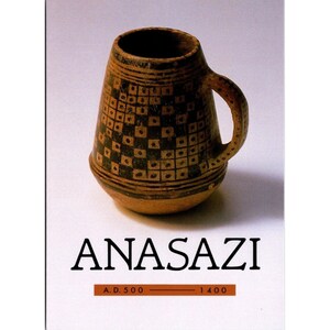 Postcard - SW Pottery - Anasazi AD 500 - 1400 from Aztec Ruins Nat. Monument, NM