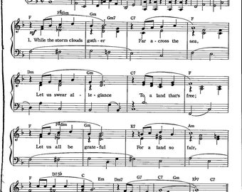 God Bless America Sheet Music - Digital Patriotic Tune - Key of F for Piano and Voice