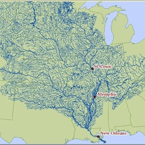Mississippi und alle seine Nebenflüsse - Digital Download Printable