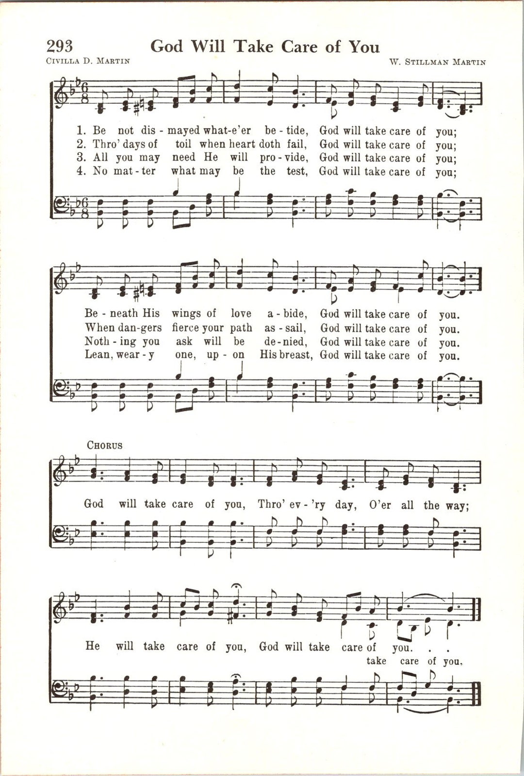 hymn god will take care of you