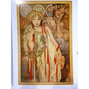Cartão postal de arte - Amizade 1904, por Alphonse Mucha, Artista