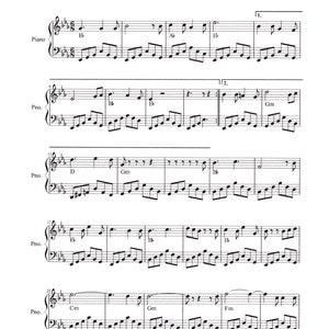 以下が含まれることがあります： ピアノの記譜による「O Holy Night」の楽譜。楽譜には、調号、拍子、歌詞が含まれています。