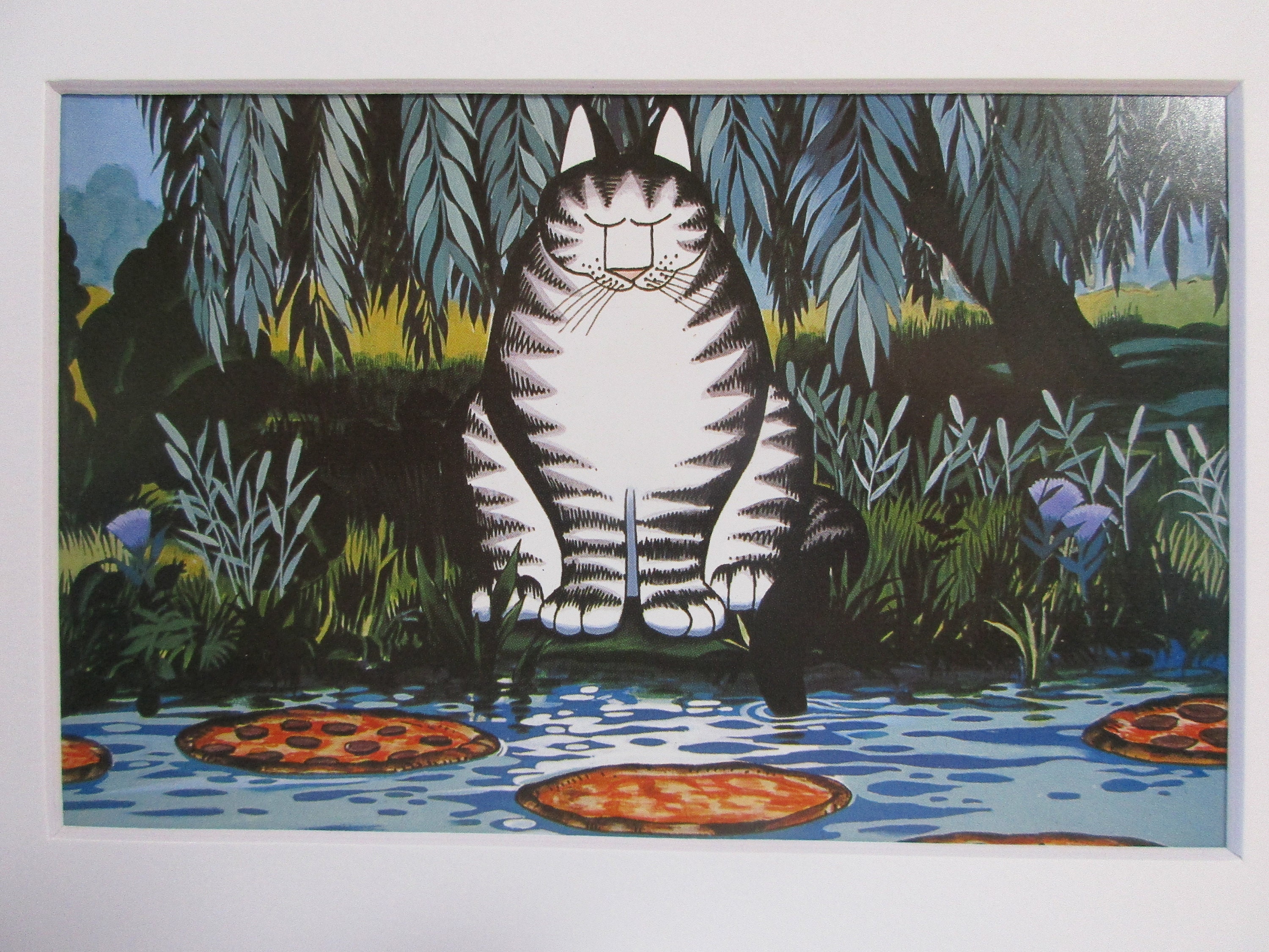 Kliban 猫の漫画アートポストカード ピザ リリー 5