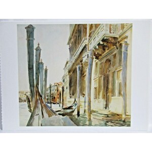 John Singer Sargent, Artista Americano Cartão Postal - Ancoradouros de Gôndola no Grande Canal