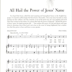 All Hail the Power of Jesus Name - Digital Hymn Tune Key of F
