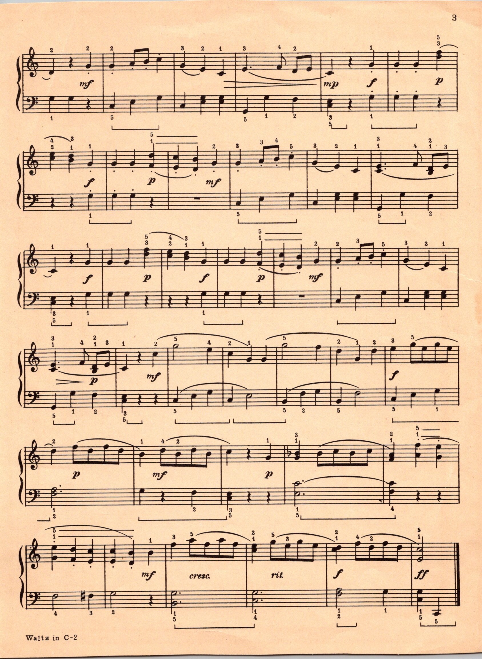 Waltz in C - Koechel 602 No. 2 by Wolfgang Amadeus Mozart - Easy
