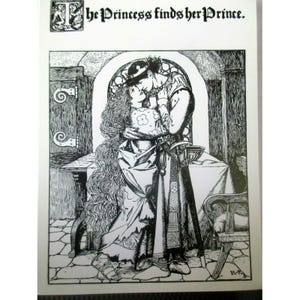 Cartão postal do artista ilustrador - O Relógio Maravilhoso 1887 por Howard Pyle