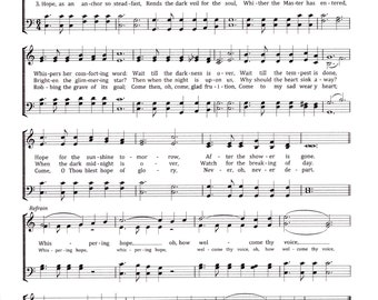 Whispering Hope - Digital Hymn Tune Sheet Music with Lyrics - Key of C