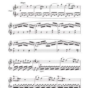 Sonata No. 16 1st Movement K. 545 Piano Solo - Digital Sheet Music - Advance Level Key of C