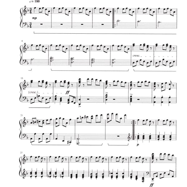 Carol of the Bells Piano Solo - Digital Christmas Sheet Music - Intermediate Level - Key of F