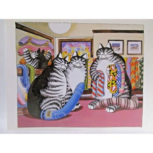Carte postale Kliban - ATTACHES QUEUE DE CHAT par Kliban's Cats 6" X 4"