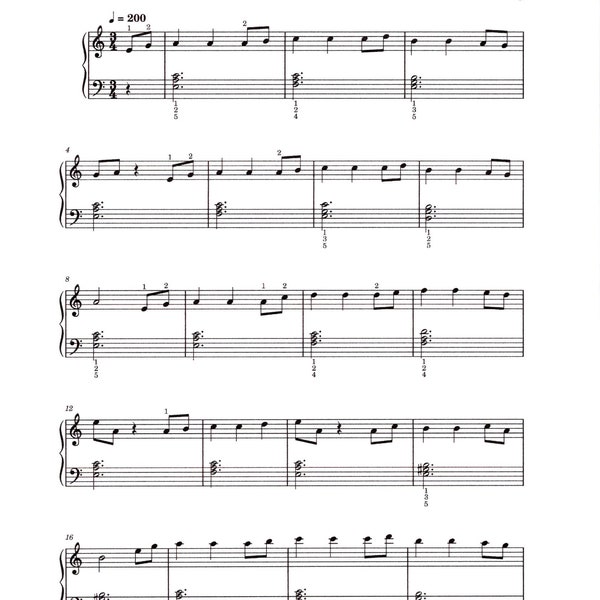 Pirates of the Caribbean Piano Solo - Digital Sheet Music - Late Beginner Key of C