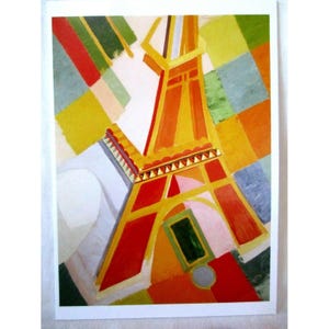 Cartão postal da Torre Eiffel (La tour Eiffel) de Robert Delaunay Vista aérea