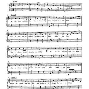 As the Deer - Easy Digital Hymn Tune for Piano with Lyrics - Key of C