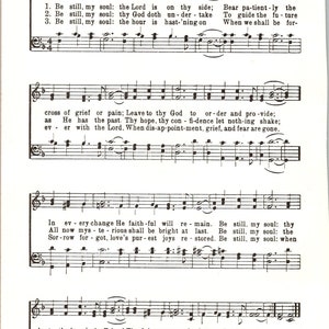 Be Still My Soul by Jean Sibelius - Digital Hymn Sheet Music - Key of F