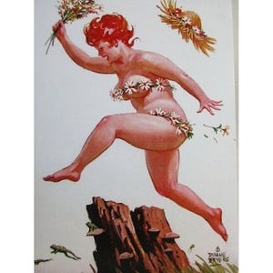 Duane Bryers Hilda Postcard - Picks Her Flowers 4&quot; X 5.5&quot; Unposted