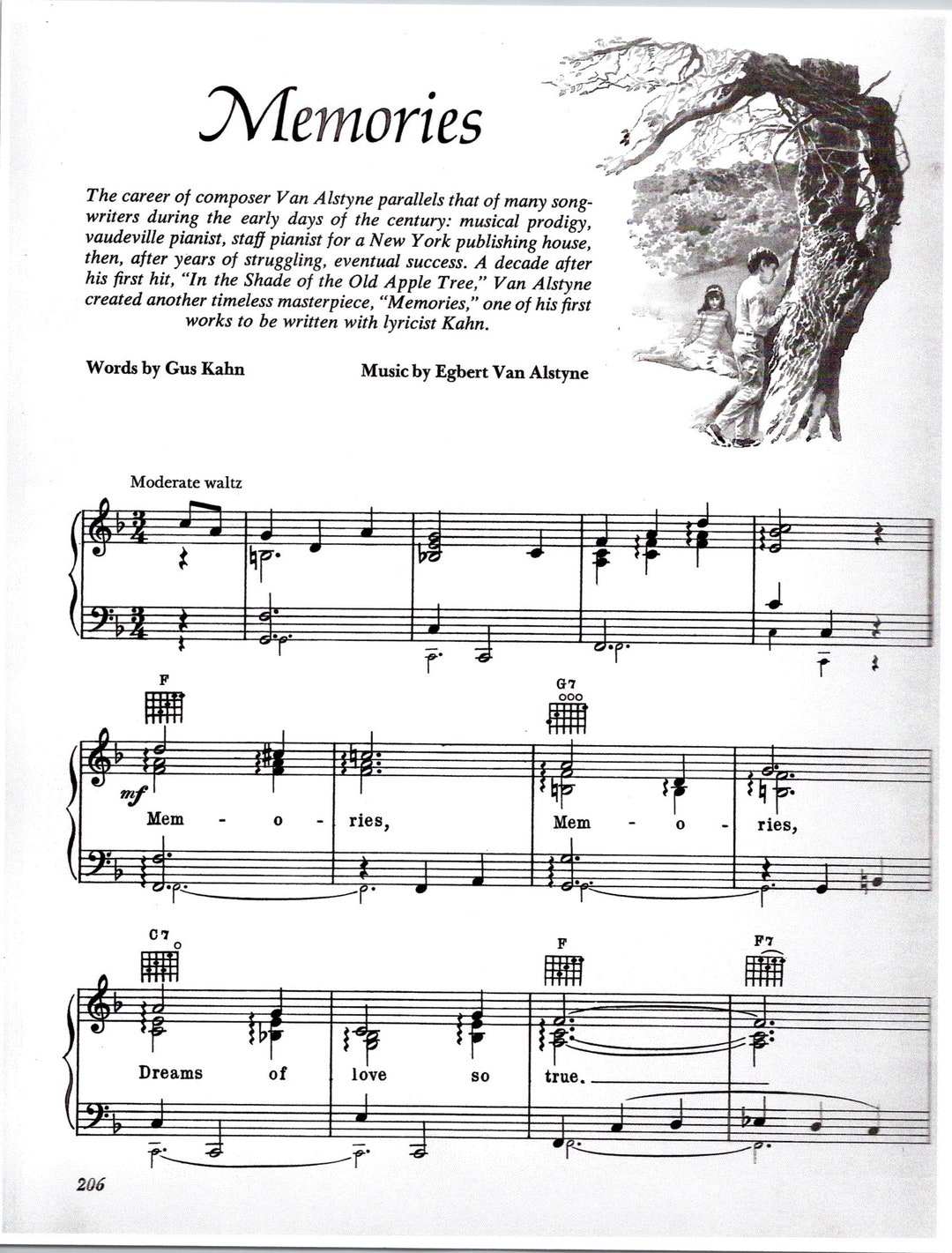 Memories - Digital Download Sheet Music for Piano and Voice - Key of F
