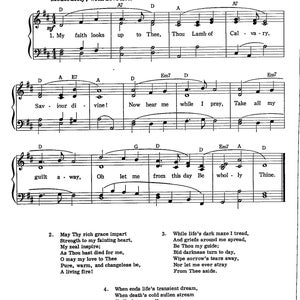 My Faith Looks Up to Thee Sheet Music - Digital Hymn Tune - Key of D