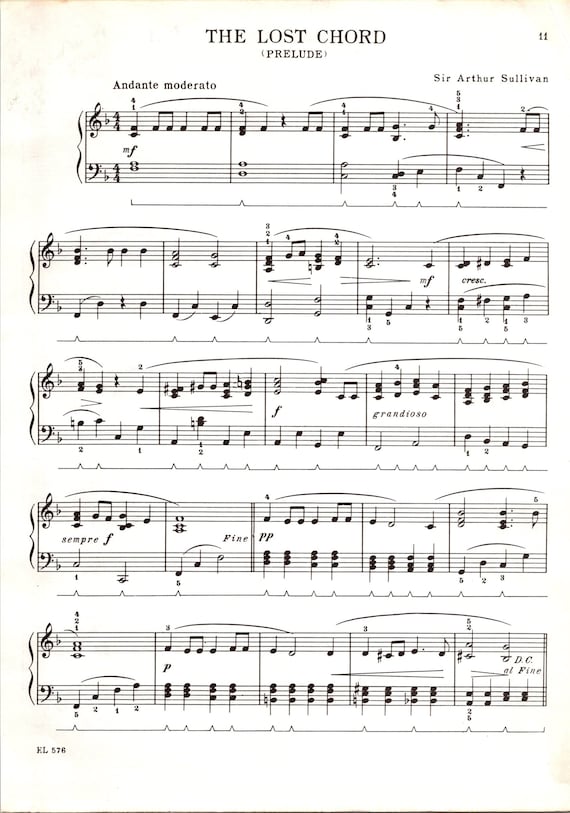The Lost Chord (prelude) by Sullivan DIGITAL Church Sheet Music