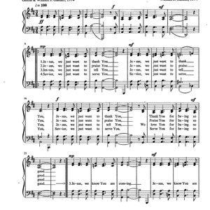 Jesus We Just Want to Thank You - Digital Gaither Hymn Tune with Lyrics - Key of D